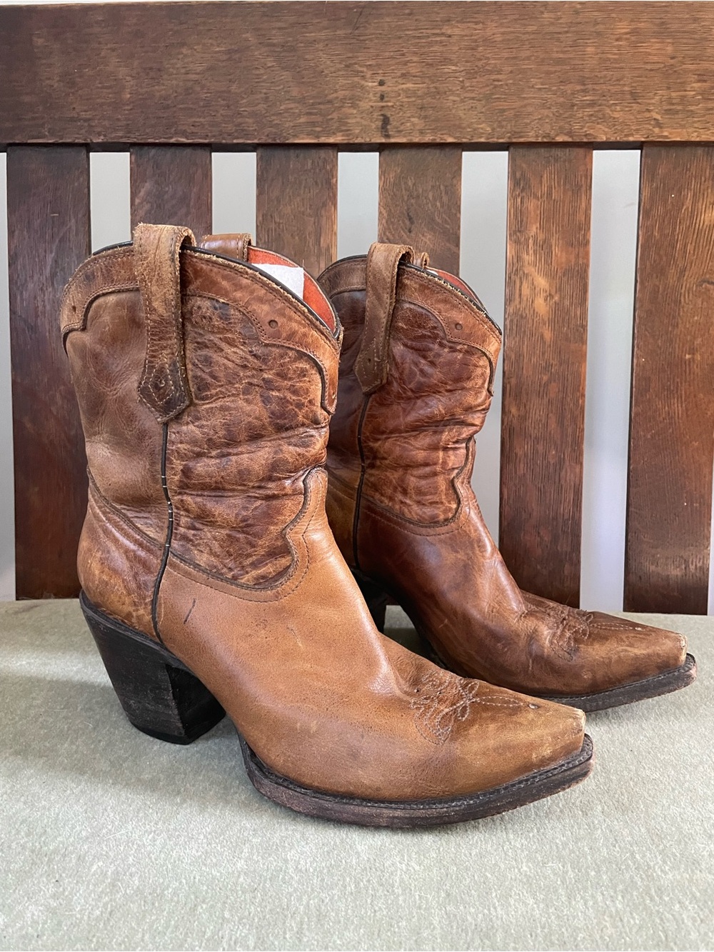 Women’s Brown Leather Heeled Western Boots